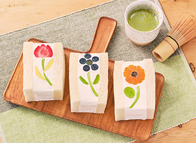 Japanese Fruit Flower Sandwiches